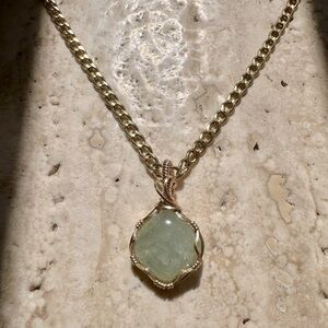 14k Gold Fill Aquamarine Necklace Pendant